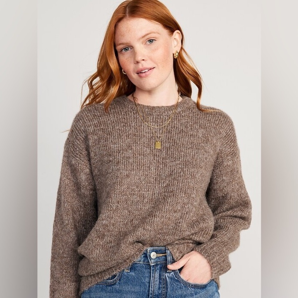 Crew neck tunic sweater